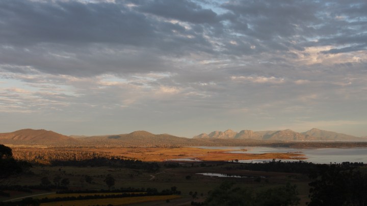 Looking across Coles Bay to Freycinet National Park, Tasmania